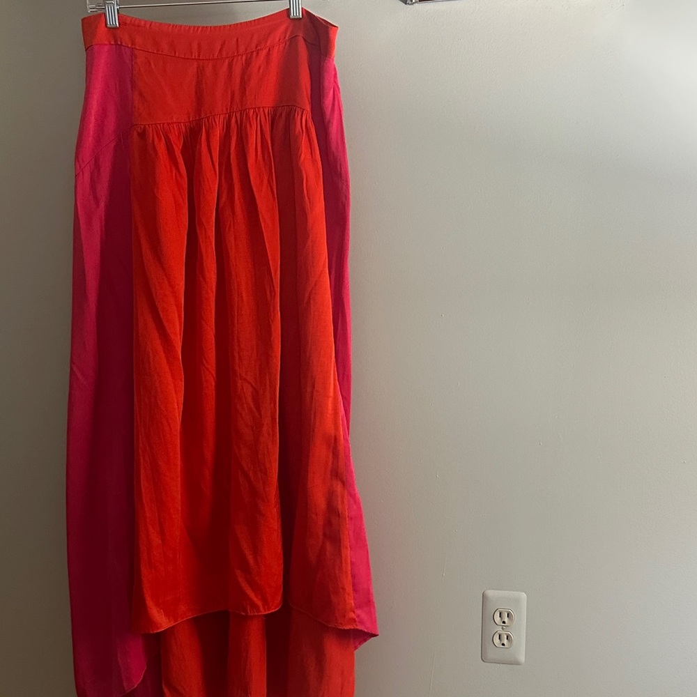 Petal & Pup Vibrant Red and Pink Maxi Skirt